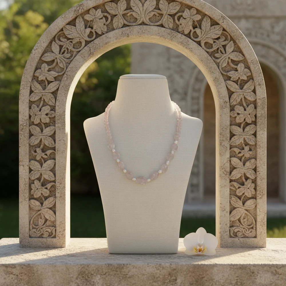 Rose Quartz & Pearl Muse Necklace image 4